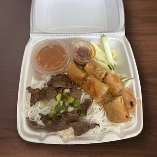 Grilled Beef & Fired Spring Rolls Vermicelli